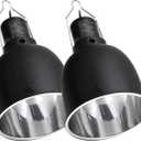 REPTI ZOO Reptile Light Fixture 2 Packs 5.5 Inch Deep Dome Lamp Cap, Optical Reflection Cover for Reptile Glass Terrariums