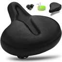 CDYWD Oversized Bike Seat for Men & Women, Comfortable Gel Padded, Extra Wide Bicycle Seat Cushion Comfort, Replacement Saddle for Peloton, Stationary Exercise Bike, Mountain Bike, Cruiser, City Bike