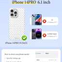 2 x Compatible with iPhone 14 Pro Case, with Polka Dot Aesthetics Design Simple Case for Women Girl, Cute Fashion Soft TPU Slim Protection Phone Case for iPhone 14 Pro 6.1'' - White