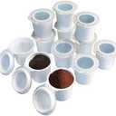 10 iFillCup Fillable K Cups - Ultrafine Filter for Sediment-Free Brew, Universal K Cup Brewer Compatibility, DeepBrew Filter Holds 50% More Coffee for Insanely Rich Brews (White)
