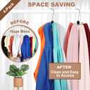 TOPIA HANGER Hoodie Hangers 4-Pack with 6 Wood Balls, 360Swivel Purse Hanger, Scarf Hanger, Closet Hooks, Handbag Organizer, Bra Hanger, Accessory Organizers for Scarf, Tanktop, Hat, Hoodie CT57B