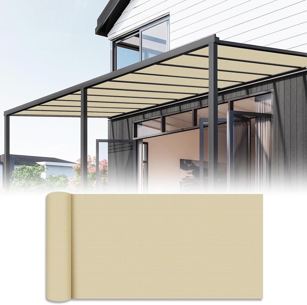 SunnyRoyal 8'x25' Sun Shade Fabric Roll UV Block Shade Cloth Sun Screen Pergola Shade Cover for Outdoor Patio Backyard Garden (Beige)