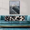 KEUSPI Black and Beige Pillow Cover Modern Abstract Neutral Art Decor for Sofa Home Living Room Decor, Abstarct Art Throw Pillow Case 20x20 Set of 4 (Beige)