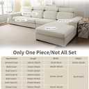 Couch Cushion Covers for Sectional Sofa, Stretch Sectional Couch Covers L Shape, Sofa Cushion Cover Washable, Soft Seat Slipcovers for Pets(Cushion Cover,Beige White)