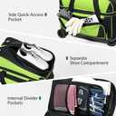 GoHimal Double Roller 2 Ball Bowling Bag with Separate Shoe Compartment for Bowling Shoes (Up To US Mens Size 15) and Oversized Accessory Pocket, Retractable Handle - Extends to 40", One Size
