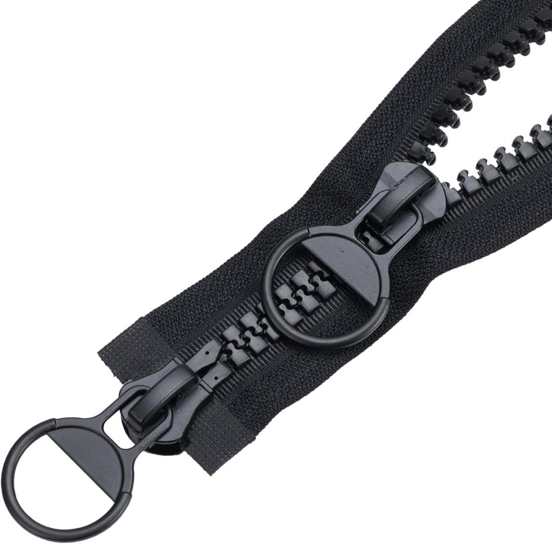 50cm Black Zipper #15 Heavy Duty Zipper Huge Two Way Separating Plastic Zippers for Down Jacket Coats Overcoats Tents Boat Cover Canvas TXZWJZ