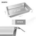 EGGKITPO Stainless Steel Pan 6-Pack 6 Inch Deep Full Size Pans Catering Storage Metal Food Pan Commercial Steamer pan Food Catering Trays for Hotel Steam Table Tray for Food Warmer, 1/1 6" deep without lid