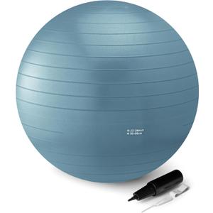 Amazon Basics Anti-Burst Exercise Ball with Pump, 23-26" Diameter (DIA (23-26 inches/58-66 cm), Aqua)