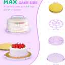 Cake Carrier With Lid And Handle, Bpa-Free Cake Holder With Lid For 10 Inch Round Cake Carrier With 10 pcs Round Golden Cake Boards And Portable Insulated BagPurple