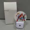 White Daisies Watercolor Night Light,Abstract Floral Plug-in Night Lights with Dusk-to-Dawn Sensor for Bedroom Bathroom and Living Room Sleep Friendly lamp