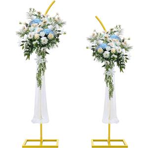 Wedding Arch Backdrop Stand(8FT&6.8FT), Metal Balloon Arch Stand, Ideal for Wedding Ceremony Baby Shower Birthday Party Garden Floral Decoration, Gold
