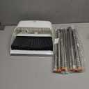 Gadhra Broom with Dustpan Combo Set, 51” Broom and Dustpan Set,Broom and Dustpan with Long Handle for Indoor & Outdoor Sweeping（White & Orange）