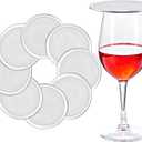8 Pieces Stainless Steel Drink Covers Wine Glass Cover Mesh Ventilated Discs Keeps Debris out Cup Lids Wine Glass Topper for Beverage Cap Outdoors Ventilation Reducing Splashing