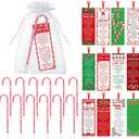 Supervitae 24 Set/48 Pcs Christmas Jesus Candy Cane with The Legend of The Candy Cane Meaning Bookmark Christian Gift Christmas Bookmarks Bulk Party Religious for Holy Nativity Festival Sunday Church
