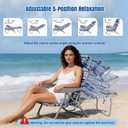 DIAMONDFORGE Lightweight Portable Beach Chair for Adults, 350 LBS Capacity Backpack Beach Chair, Reclining Beach Chair with 5-Position Lay Flat, Large Cup Holder for Beach Camping Sports, 1 Pack Blue