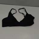 SweatyRocks Women's Triangle Bralette V Neck Wireless No Padded Bra Comfortable Everyday Bras (Large, Black)