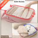 tianzong Upgraded Compression Packing Cubes 2-Pack - 2-Way Full Open, Double Zipper, Space Saving Organizers for Travel (Pink, Medium)