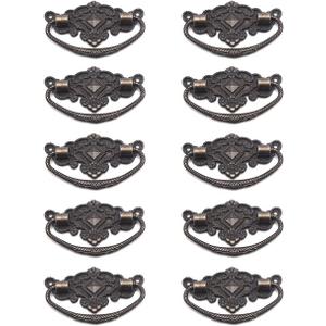 10pcs Vintage Bail Pulls Drop Ring Handle 2.9in Length for Dresser Drawer Closet Cupboard Box Case (Holes Centres 2.5in Bronze)