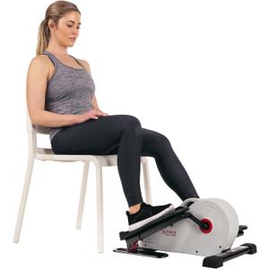Sunny Health & Fitness Under Desk Pedal Elliptical Machine, Adjustable Resistance Leg Exerciser Office Home Workout While Sitting for Seniors