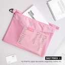 Pack All Water-resistant Material Zipper Pouch, Mesh Zipper Bags for Storage, Travel, Office (Pink, Large)