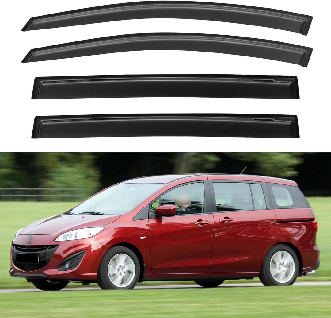 Window Visors Rain Guards Shield for 2006-2015 Mazda 5, Out-Channel Window Vent Wind Deflectors Visors Shades for 06-15 Mazda 5