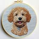 Punch Needle Kits Golden Doodle Dog Embroidery Starter Set with Hoop Easy for Beginners DIY Stress Relief Handmade Craft Hobby and Home Decor 20x20cm-3