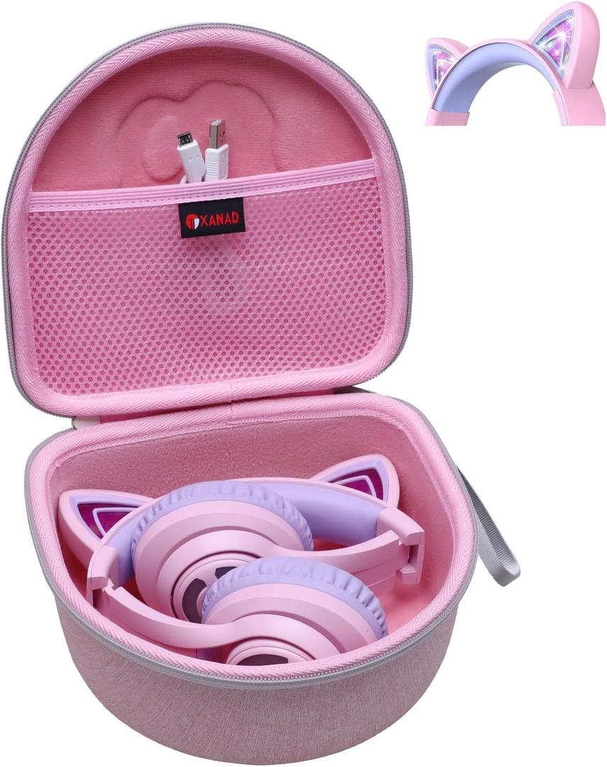 Xanad Bag for Children Headphones with Cat Ear Pink