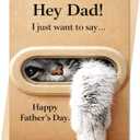 5 x Funny Fathers Day Card for Dad, Father's Day Cards Gifts Decorations from Daughter Son, Happy Fathers Day Card from Cat, Cute Cat Dad Father's Day Decorations Gifts