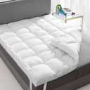 Extra Thick Fitted Mattress Topper - King Size | Soft & Cooling Pillow Top Mattress Pad & Protector | Bed Topper for Back Pain, Straps Stretch 6" to 22" Deep (Milky White -2 Inch)