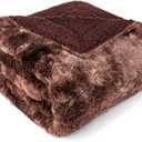 PAVILIA Faux Fur Throw Blanket Twin Tie-Dye Brown, Soft Warm Sherpa Blankets & Throws for Bed, Fluffy Plush Thick Fleece Throw Blanket for Couch Sofa, Reversible Furry Shaggy Blanket, Brown 60x80
