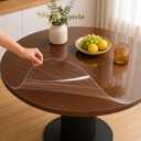 Round Clear Table Protector, 36" Round, 1.5mm Thick, Clear Vinyl Table Cover, Scratch, Heat & Water Resistant, Dining Table