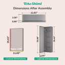 TokeShimi 12 x 36 Farmhouse Medicine Cabinet Recessed or Surface Mount Aluminum, Mirror with Stepless Adjustable Storage, Silver Bathroom Mirror Medicine Cabinet Frameless Metal Modern