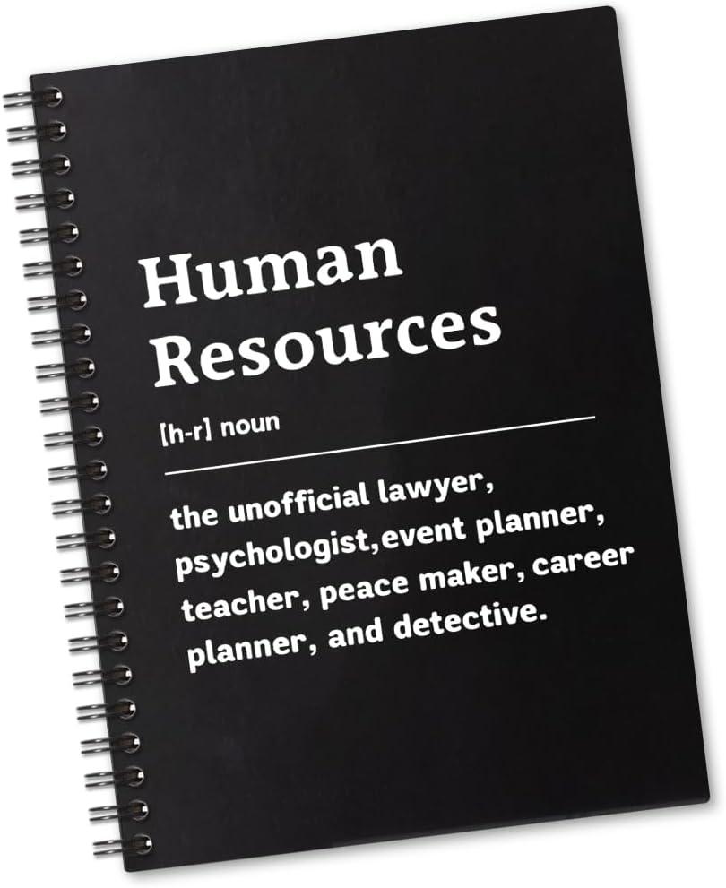 Human Resources Definition 160 Blank Pages Spiral Notebook, Funny Notebook Gift for Human Resources HR Manager, HR Appreciation Gift, Recruiter Gift, HR Coworker Gift