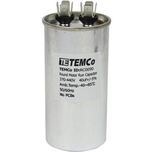 TEMCo 40 uf/MFD 370-440 VAC volts Round Run Capacitor 50/60 Hz AC Electric - Lot -1 