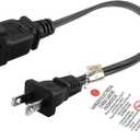 1FT Short Polarized US 2 Prong Male-Female Extension Power Cord, 2 Outlet Extension Cable Cord US AC 2-Prong Male/Female Power cable10A/125V, Nema 1-15P to 1-15R Cable Polarity
