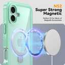 Oterkin Magnetic for iPhone 16 Case Compatible with MagSafe [Foldable Stand][HD Camera Lens Protector][Built-in Touch Sensitive Glass Screen Protector] 15FT Military 360 Full Body Rugged Case (Green)