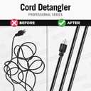 CORD DETANGLER for Clippers, Curling Irons, Hair Straighteners & Blow Dryers (10-Feet, Black)