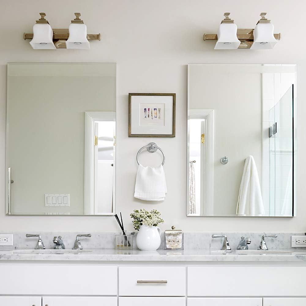 Chende 18" x 36" Frameless Mirror Set of 2, Bathroom Wall Mirror with Beveled Edge, Modern Beveled Mirror for Living Room, Dining Room, Bedroom, Entryways