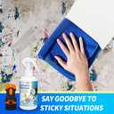 Surface Safe Adhesive Remover Spray 7oz - Rapidly Dissolves Glue Sticker Labels Decals Tape Residue from Car, Windows, Glass, Floor & More with Plastic Scraper & Microfiber Cloth for Easy Removal