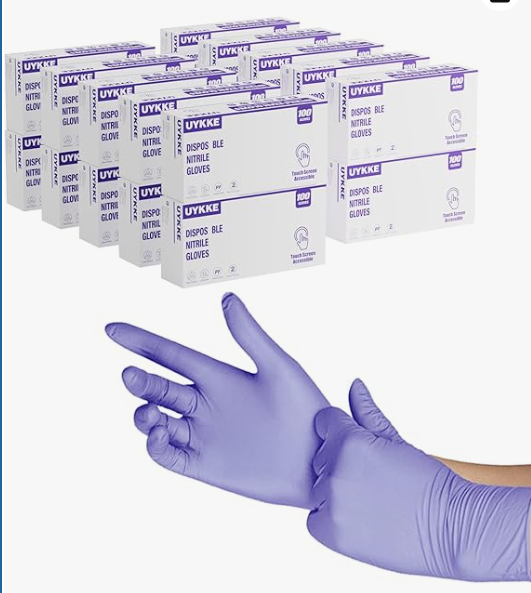 UYKKE Nitrile Disposable Gloves 4 Mil Nitrile Cleaning Gloves Latex Free for Food Prep, Cooking,Lab,Home,Salon&Tattoo