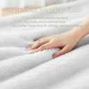 Faux Rabbit Fur Bean Bag Chair Cover Only (No Filler), Stuffed Animal Storage Bean Bag Cover, UltraSoft, Washable, Zippered, NonSlip Bottom, Handle,Living Room Furniture for Adults White