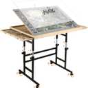 ALL4JIG 1500 Piece Puzzle Table with Legs, 24.53"x33.19"Adjustable Puzzle Table, 3-Tilting-Angle Portable Wooden Puzzle Board with 4 Drawers&Cover,Drafting&Laptop Table for Couch,for Bricks Building, Medium-1500