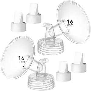 TOVVILD 16 mm Flange Compatible with Spectra S2 S1 9 Plus Ameda MYA Motif Luna Cimilre Breast Shield, Duckbill Valves Replacement, Replace Wide Mouth Flange