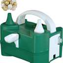 Beeyaky Electric Air Balloon Pump and Tying Tool in One, Balloon Pump Electric, Portable Dual Nozzle Balloon Pump Inflation for Party Decorations, 110V-120V 400W, Green