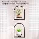 Flenpptly Wall Plant Holder, Wall Planter for Indoor Plants, Window Plant shelves for Multiple Plants Indoor Outdoor, Framed Plant Holder for Home Decor (2 Pack)