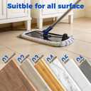 Masthome Extra Large Microfiber Mop for Floor Cleaning, 16 Flat Mop with 5 Pad for Wet & Dry Use, Dust Mop for Hardwood Laminate Tile Ceramic, 1 Cleaning Scraper Included-Blue