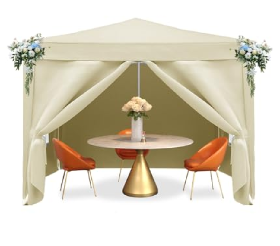 10x10 Pop Up Canopy Outdoor Tent Party Tent, Wedding Party Tent Outdoor Canopy Waterproof UV50 Canopy Tent Event Shelter for Parties, 2 Piece, Top Cover And Walls