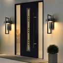 Modern Outdoor Wall Lights 3000K Integrated LED Outdoor Wall Sconces Lighting, Contemporary Exterior Lighting Fixtures Outside Wall Mount Lights for House Porch Front Door Garage, Matte Black 2 Pack, 18inch（2 Pack）