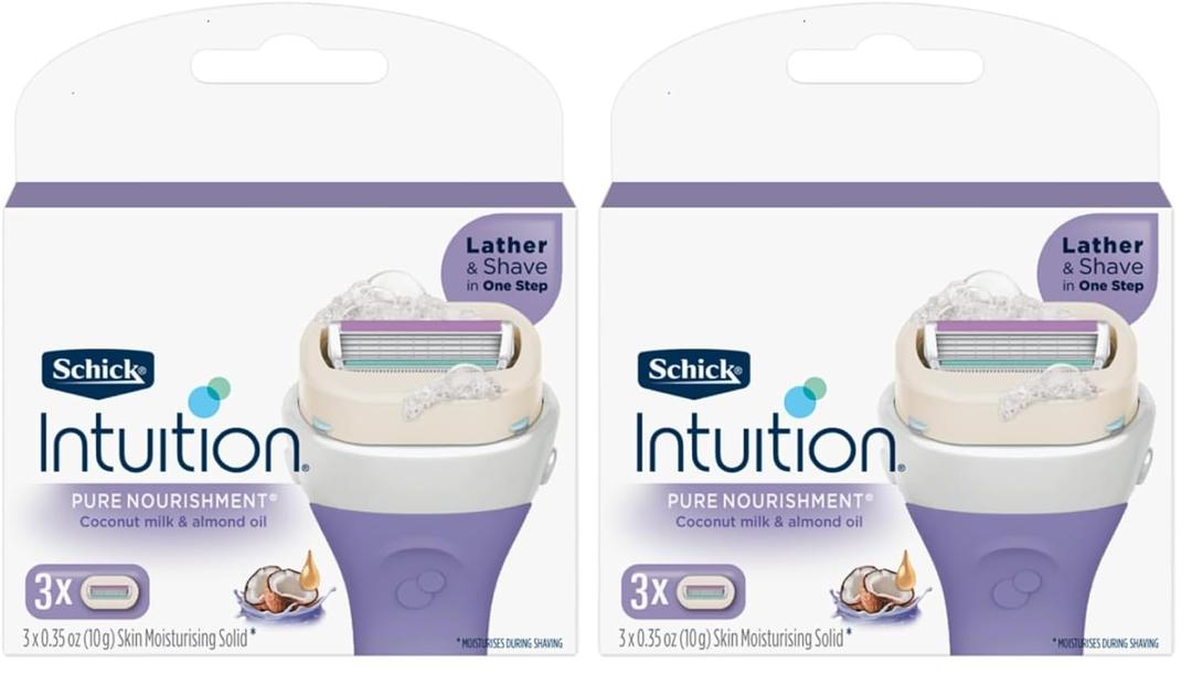 Schick Intuition Pure Nourishment Women's Razor Refills, Pack of 6
