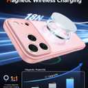 FNTCASE for iPhone 17 Pro-Max Case: Matte Magnetic Phone Cases with Screen Protector Compatible with Magsafe Slim Anti Yellowing Rugged Shockproof Protective Translucent Cell Phone Cover (C-Pink)